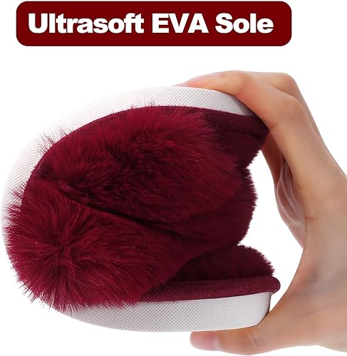 Women's Fuzzy Slippers, House Slippers, Open Toe Slippers Women's Fuzzy Slippers, House Slippers, Open Toe Slippers